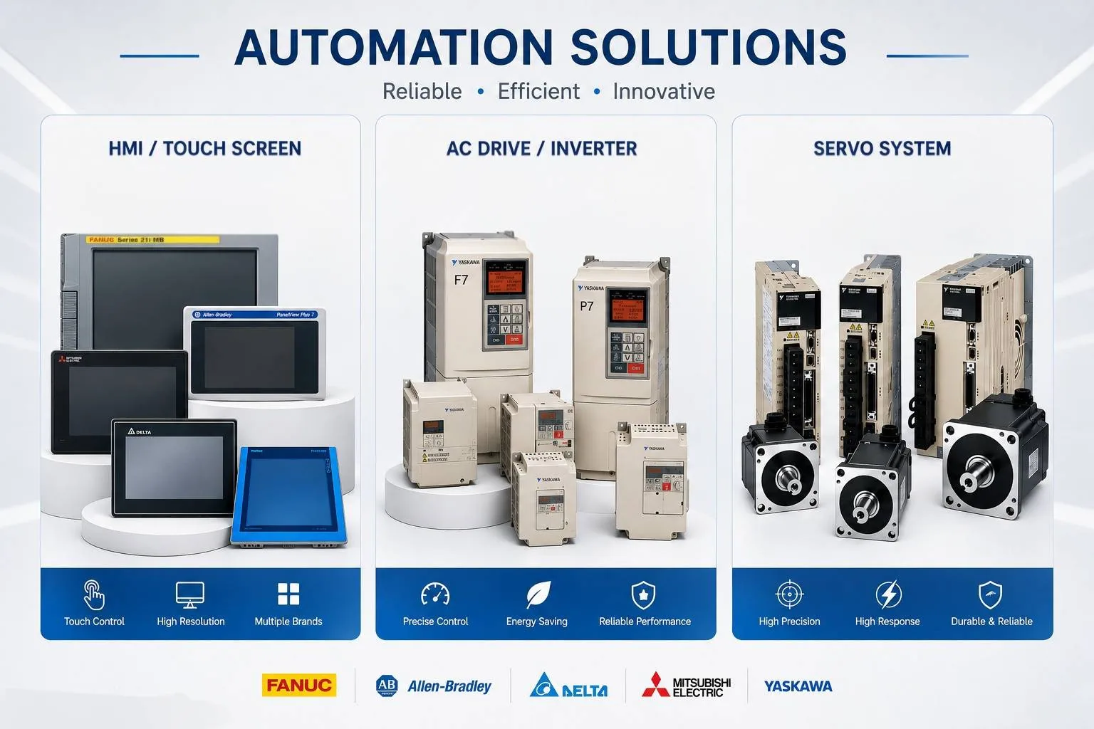 Automation Solutions — HMI, Inverter, Servo